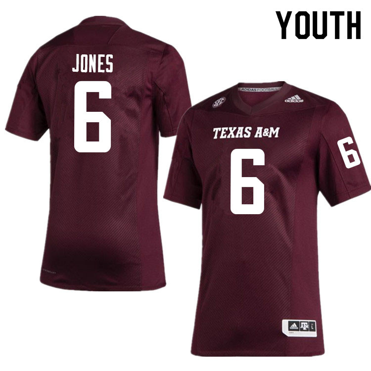 Youth #6 Adarious Jones Texas A&M Aggies College Football Jerseys Sale-Maroon